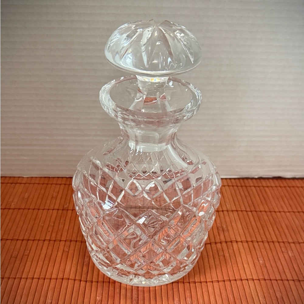 Lead Crystal Decanter, 8 inches tall.